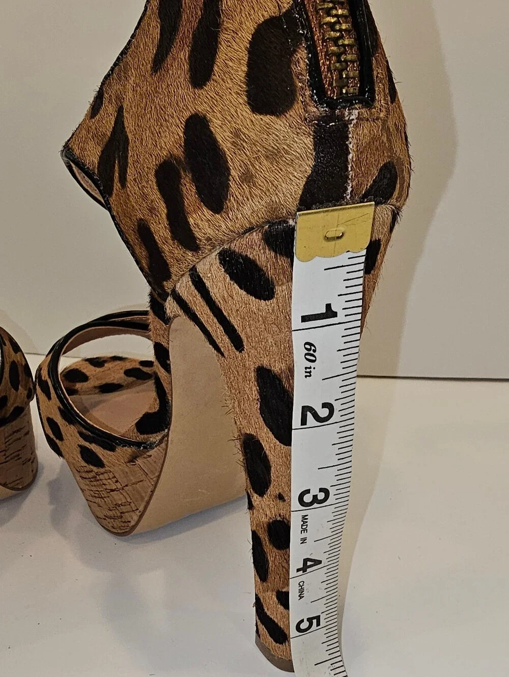 Steve Madden Gorjuss Leopard Print Cork Platform Heel 6.5
